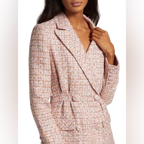 Self-Portrait Double Breasted Bouclé Knit Mini Dress US 4 / UK 8 - Picture 5 of 9